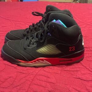 Black and Red High-Top Sneakers